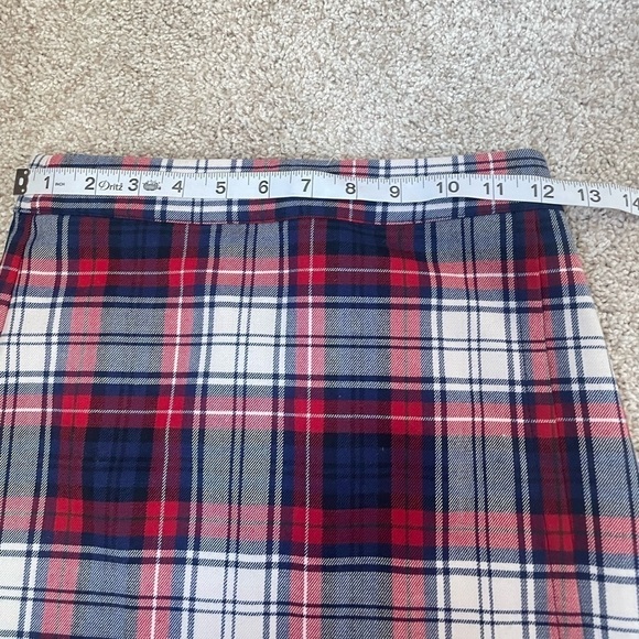 Vineyard Vines girls 8 faux wrap plaid wool skirt classic red blue uniform - Picture 8 of 9